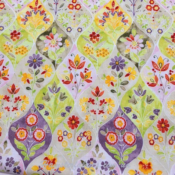 Floral Orange, Американский хлопок для рукоделия и одежды  i89-c0c фото