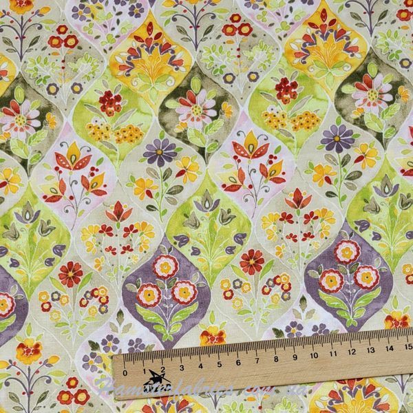 Floral Orange, Американский хлопок для рукоделия и одежды  i89-c0c фото