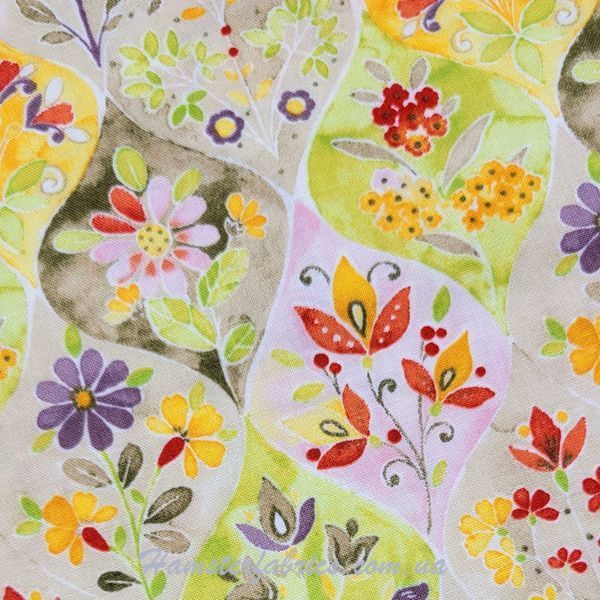 Floral Orange, Американский хлопок для рукоделия и одежды  i89-c0c фото