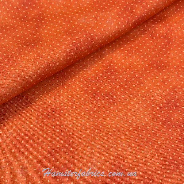 Pin Dots on Mottled Dark Orange, Американский хлопок для рукоделия и одежды 158-aa9 фото