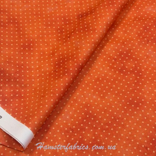Pin Dots on Mottled Dark Orange, Американский хлопок для рукоделия и одежды 158-aa9 фото