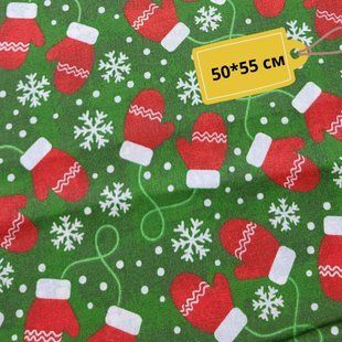 Winter Mittens - Green Хлопок для рукоделия и одежды b59-ib2 1 фото