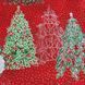 Snow Flower Christmas Trees Red Silver Бавовна для рукоділля та одягу  263-868 фото 1