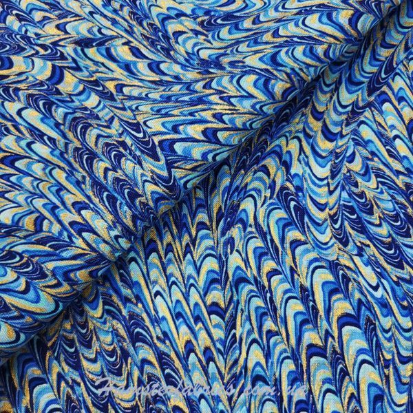 Marbling - Seaglass/Gold, Американська бавовна для рукоділля та одягу 01i-a41 фото