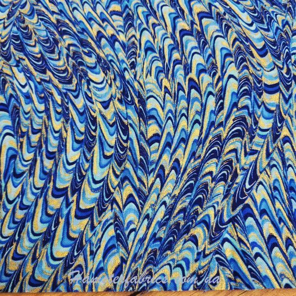 Marbling - Seaglass/Gold, Американська бавовна для рукоділля та одягу 01i-a41 фото