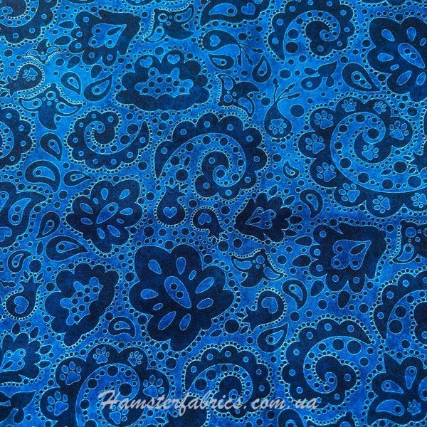 Paisley Prints in Blue, Американский хлопок для рукоделия и одежды b51-ia4 фото