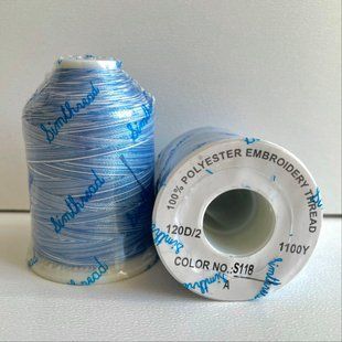 Нитки №120 Multicolor колір 118 "Blue" Polyester Embroidery 1000 м 08a-8c2 13 фото