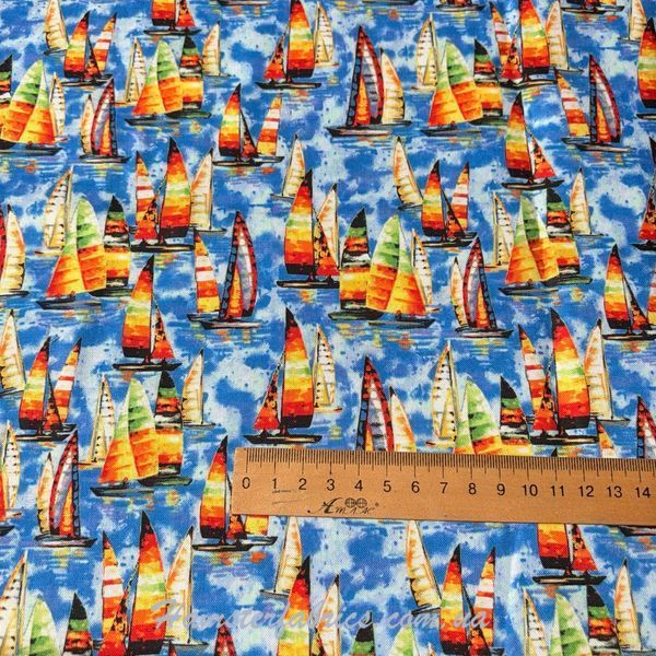 Colorful Sailboats, Американська бавовна для рукоділля та одягу 704-084 фото