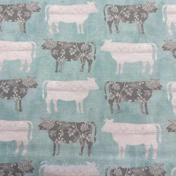 Cows - Aqua, Американский хлопок для рукоделия и одежды 432-018 1 фото