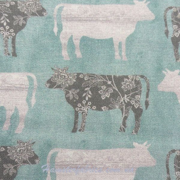 Cows - Aqua, Американский хлопок для рукоделия и одежды 432-018 1 фото