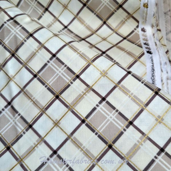 Cream Autumn Plaid, Американська бавовна для рукоділля та одягу  98b-891 фото
