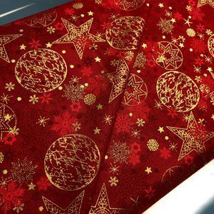 Snow Crystal Red Gold, Американский хлопок для рукоделия и одежды i82-1b5 фото