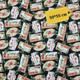 CHRISTMAS SIGNS, Американский хлопок для рукоделия и одежды 6b2-79a 1 фото