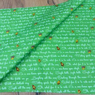 Jingle Bells on Green, Американский хлопок для рукоделия и одежды i11-92b фото