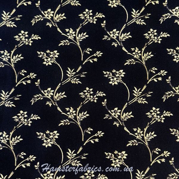 Flower Vine on Black, Американский хлопок для рукоделия и одежды 905-1i3 фото