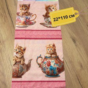 Kitties Stripe - Lt Mauve, Американский хлопок для рукоделия и одежды 01i-b9b фото