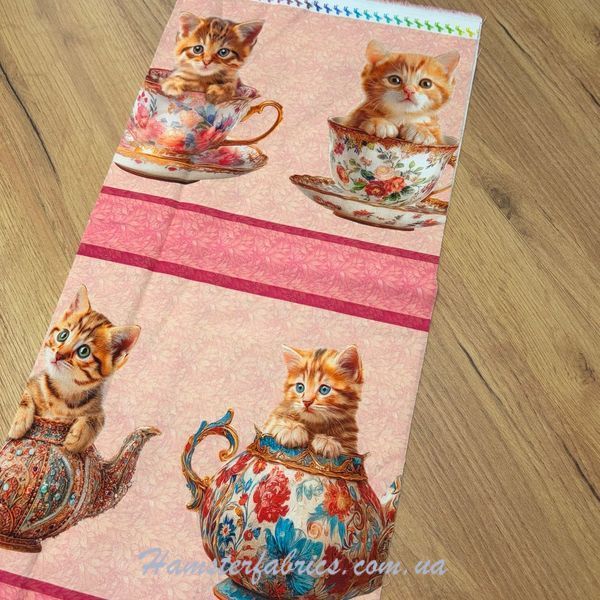 Kitties Stripe - Lt Mauve, Американский хлопок для рукоделия и одежды 01i-b9b фото