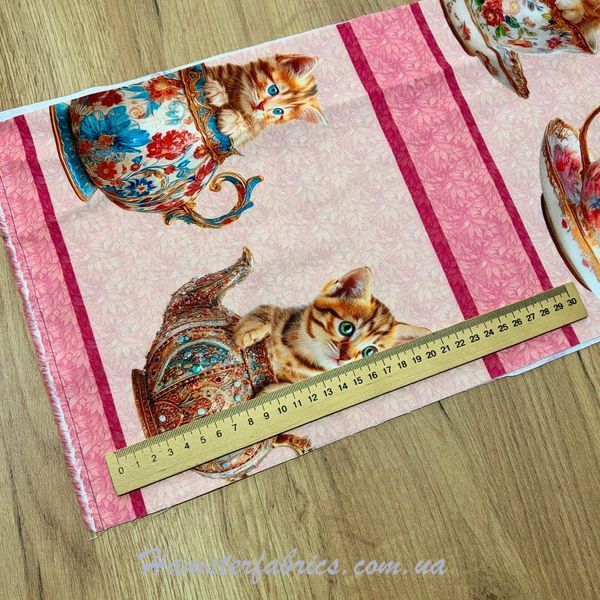 Kitties Stripe - Lt Mauve, Американский хлопок для рукоделия и одежды 01i-b9b фото