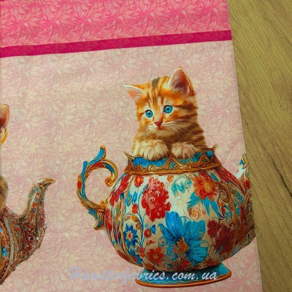 Kitties Stripe - Lt Mauve, Американский хлопок для рукоделия и одежды 01i-b9b фото