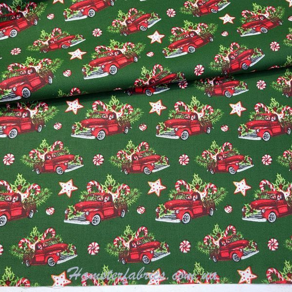 Christmas Truck Green Хлопок для рукоделия и одежды  279-742 фото