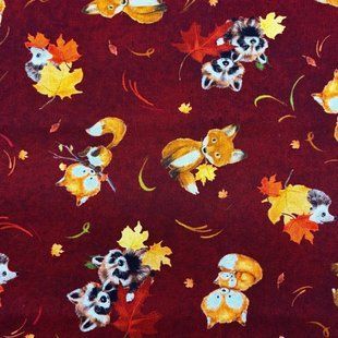 Fall Friends - Merlot Red, Американский хлопок для рукоделия и одежды 928-953 фото