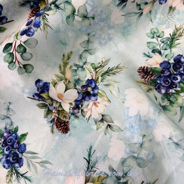 Garden Berries and Pinecones, Американский хлопок для рукоделия и одежды 16-A9 фото