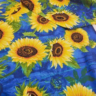 Wild Gold Large Scale Sunflowers, Американська бавовна для рукоділля та одягу i74-61i фото