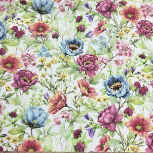 Floral Paradise White, Американська бавовна для рукоділля та одягу c14-a96 фото