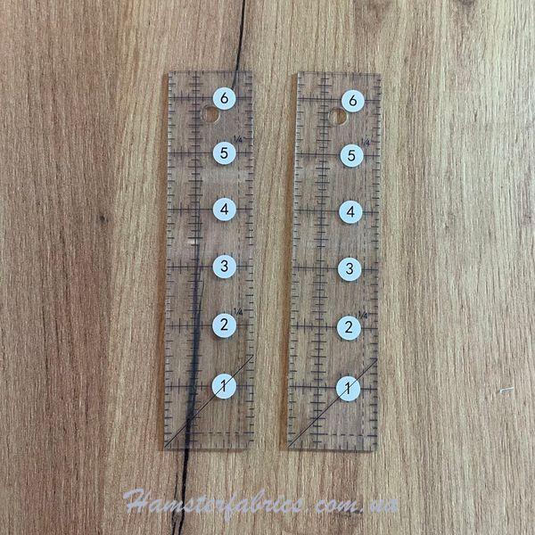 Лінійка дюймова 1,5" x 6,5" (3,8 см x 16,5 см) для печворка та квілтингу 904-7ca  фото