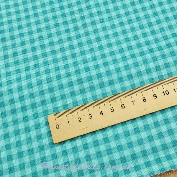 Small Checkered Teal, Американська бавовна для рукоділля та одягу a56-i29 фото