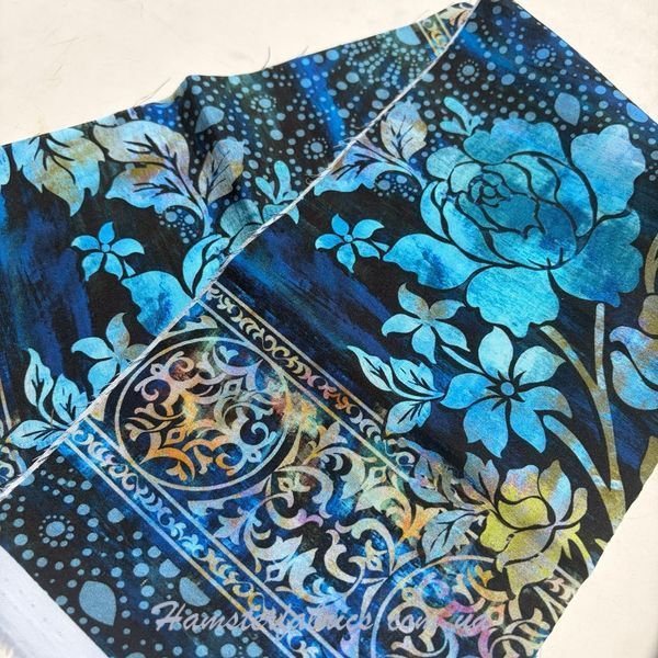 Floral Stripe Midnight Blue, Американська бавовна для рукоділля та одягу 9b7-4a1 фото