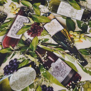 THROUGH THE VINE WINE BOTTLES, Американский хлопок для рукоделия и одежды 3i9-302 фото