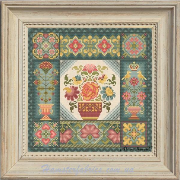 Рассветный летний садик Авроры (Aurora Summer Garden Sampler Cross Stitch) Печатная схема VP-014-AUR-PR фото