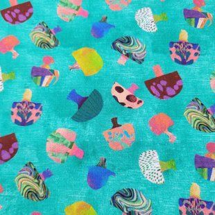 Modern Mushrooms - Dk Mint, Американский хлопок для рукоделия и одежды 95a-a10 фото