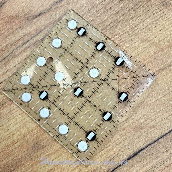 Лінійка дюймова 4,5" x 4,5" (11,43 см x 11,43 см) для печворка та квілтингу 363-841 фото
