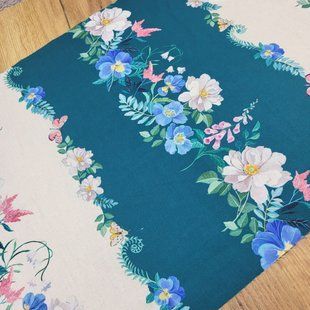 Wildflower Stripe Teal, Американська бавовна для рукоділля та одягу 694-b8a фото
