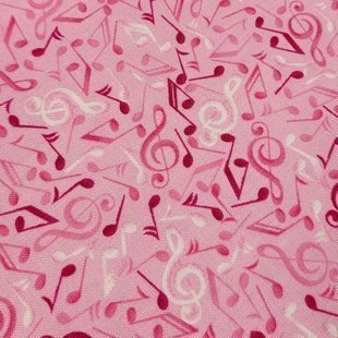 Ballet Notes Pink, Американский хлопок для рукоделия и одежды 543-92a фото