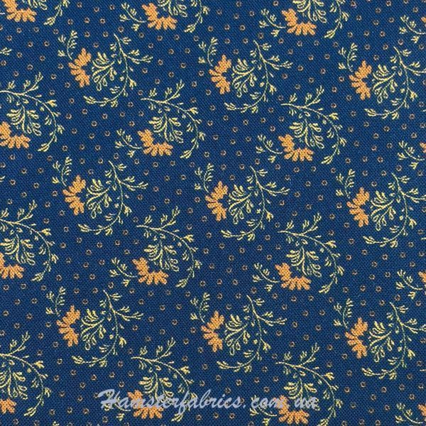 Flowers on Navy, Американский хлопок для рукоделия и одежды iaa-008 фото