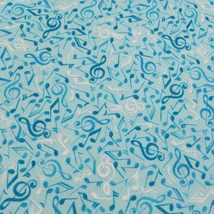 Ballet Notes Teal, Американский хлопок для рукоделия и одежды i2b-0b5 фото