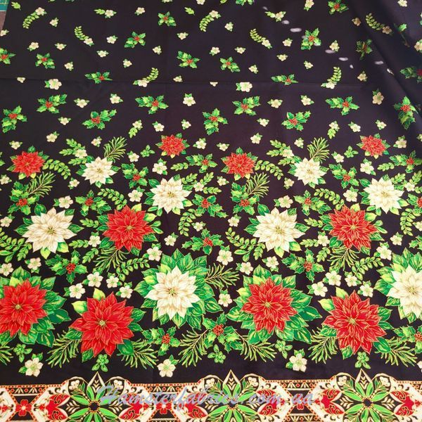 Ode to Joy Border Black Бавовна для рукоділля та одягу  640-1i4 фото