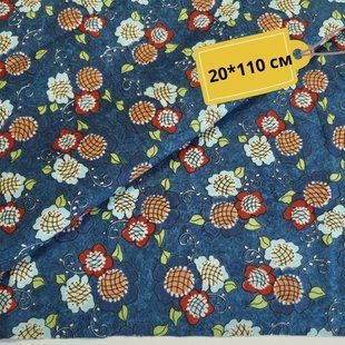 Flowers Navy, Американська бавовна для рукоділля та ляльок 599-957 фото